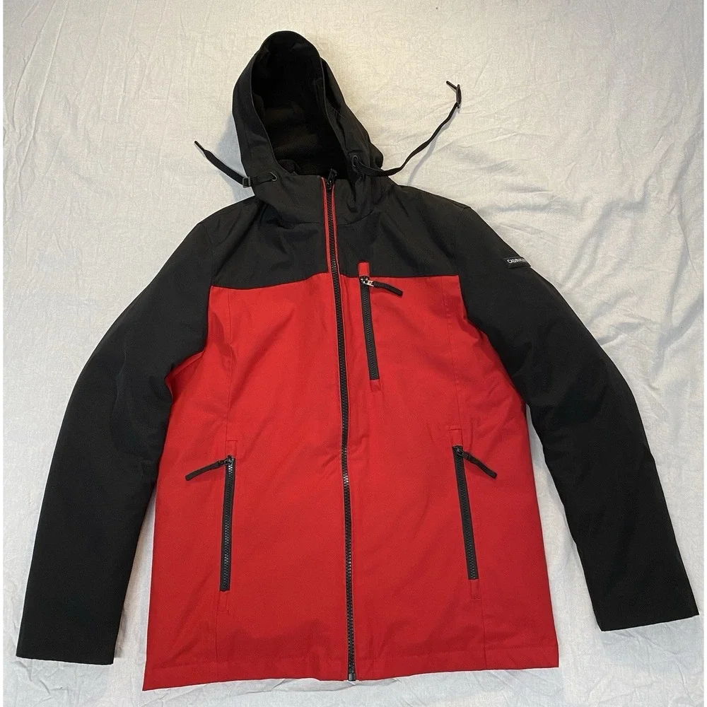 Calvin Klein 3-in-1‎ Jacket Red Black Hooded Coat Mens S Insulated